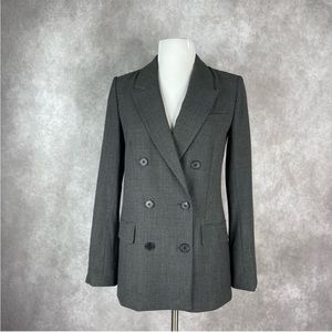 Babaton Aritzia Samuel Double Breasted Gray Herringbone Blazer Women's Size 2